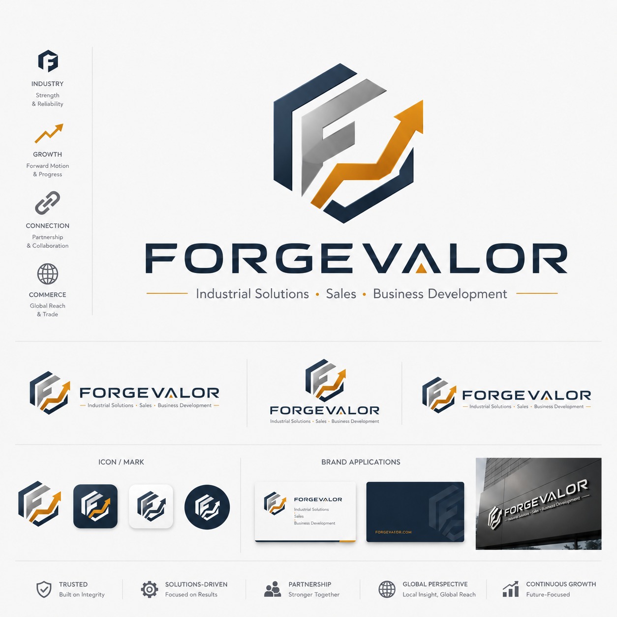 Forgevalor complete brand identity board